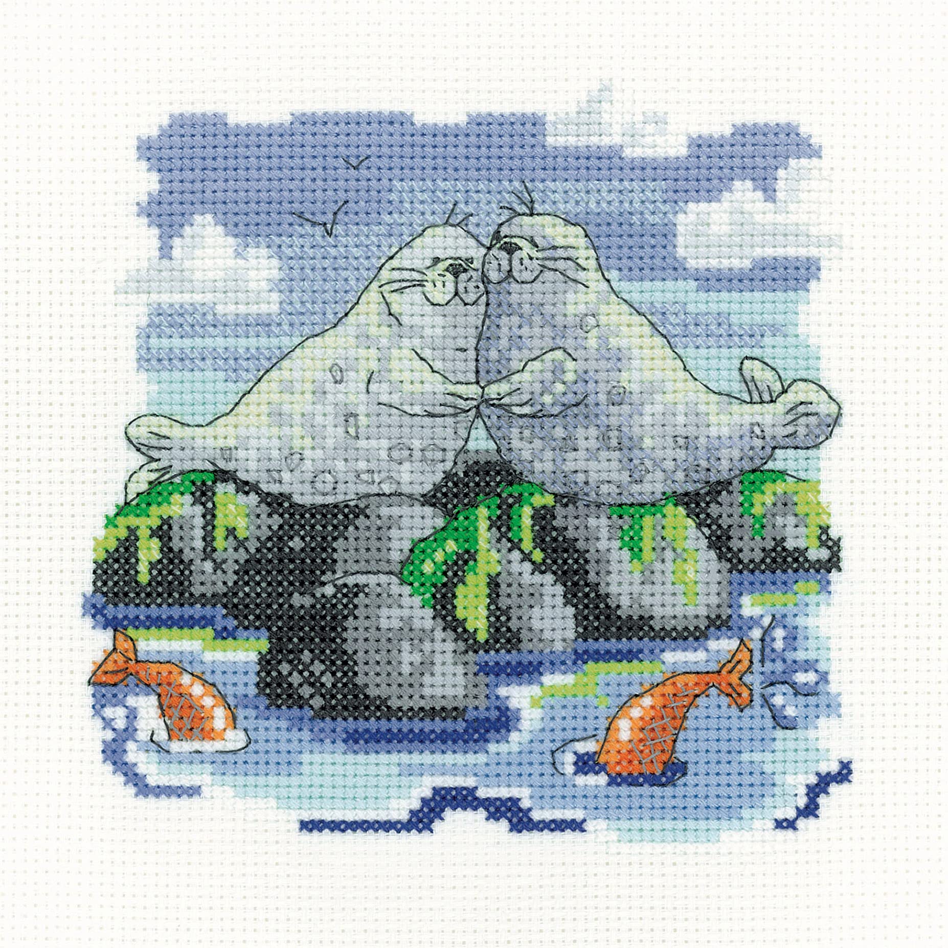 Heritage Crafts Cross Stitch Kit - Sealed with a Kiss