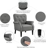 Yaheetech Modern Tub Chair Mid-Century Accent Chair Dark Grey view 7
