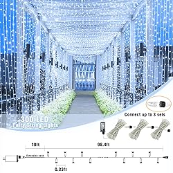 99ft 300 LED String Lights Indoor - White Christmas