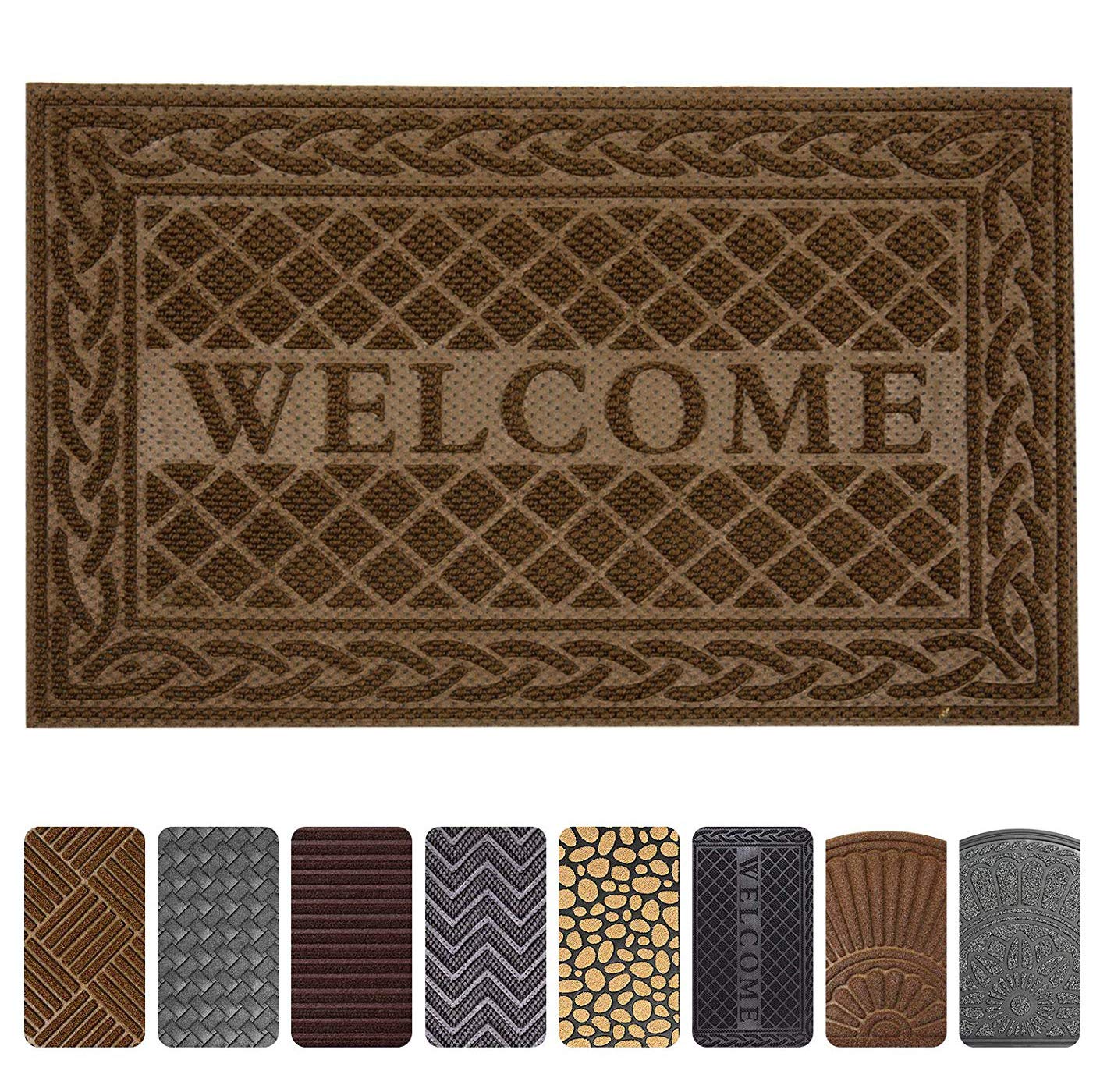 Mibao Entrance Door Mat, 24 x 36 inch Winter Durable Large Heavy Duty Front Outdoor Rug, Non-Slip Welcome Doormat for Entry, Patio