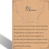RWQIAN Mama Necklace for Women - Pendant Necklace Gifts for New Mom, Expecting Mom, First Mother's Day