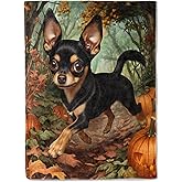 BIWOTU Cute Chihuahua Theme Flannel Blanket - Ultra Soft, Cozy, Lightweight Plush Throw for Adults - Warm, Fuzzy Blanket for Couch, Bed, Travel, Office - Cute Animal Design Gift - 50×60 inches
