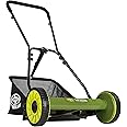 Snow Joe MJ500M 16-Inch Manual Reel Mower w/Adjustable Cutting Height, 6.6-Gallon Removable Grass Catcher, 5 Steel Blades, 2-