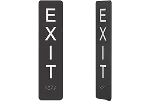 ZOOSA Exit Sign with ADA Braille for Business Door - ADA Compliant Office Door Signs for Exit with Double Sided Mounting Tape, Vertical Horizontal Exit Sign