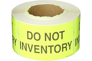 Tape Logic Aviditi Tape Logic 3" x 5","Do Not Inventory" Fluorescent Yellow Warning Sticker, for Shipping, Handling, Packing, and Moving (1 Roll of 500 Labels)