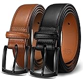 Zitahli Mens belt 2 Pack - Men Leather Belt Design for Work Business and Casual Golf Jeans-Men's Accessories Gifts for Men