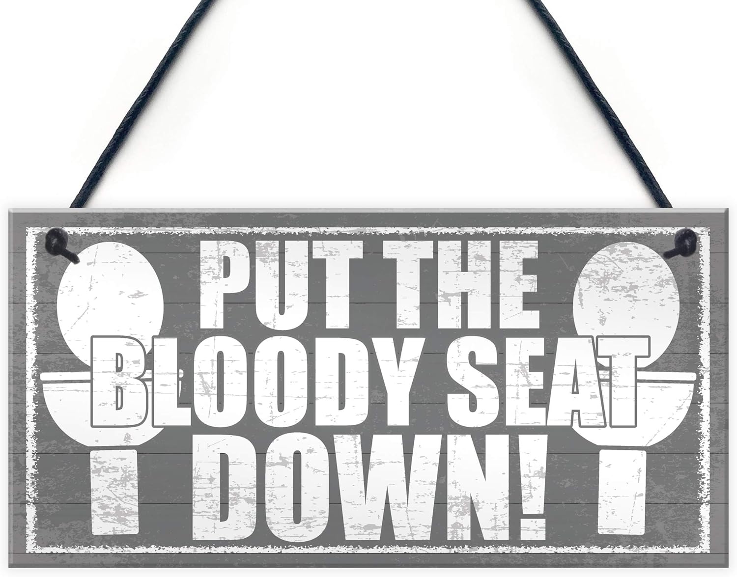 Funny Bathroom Toilet Plaque Put The SEAT Down Chic Hanging