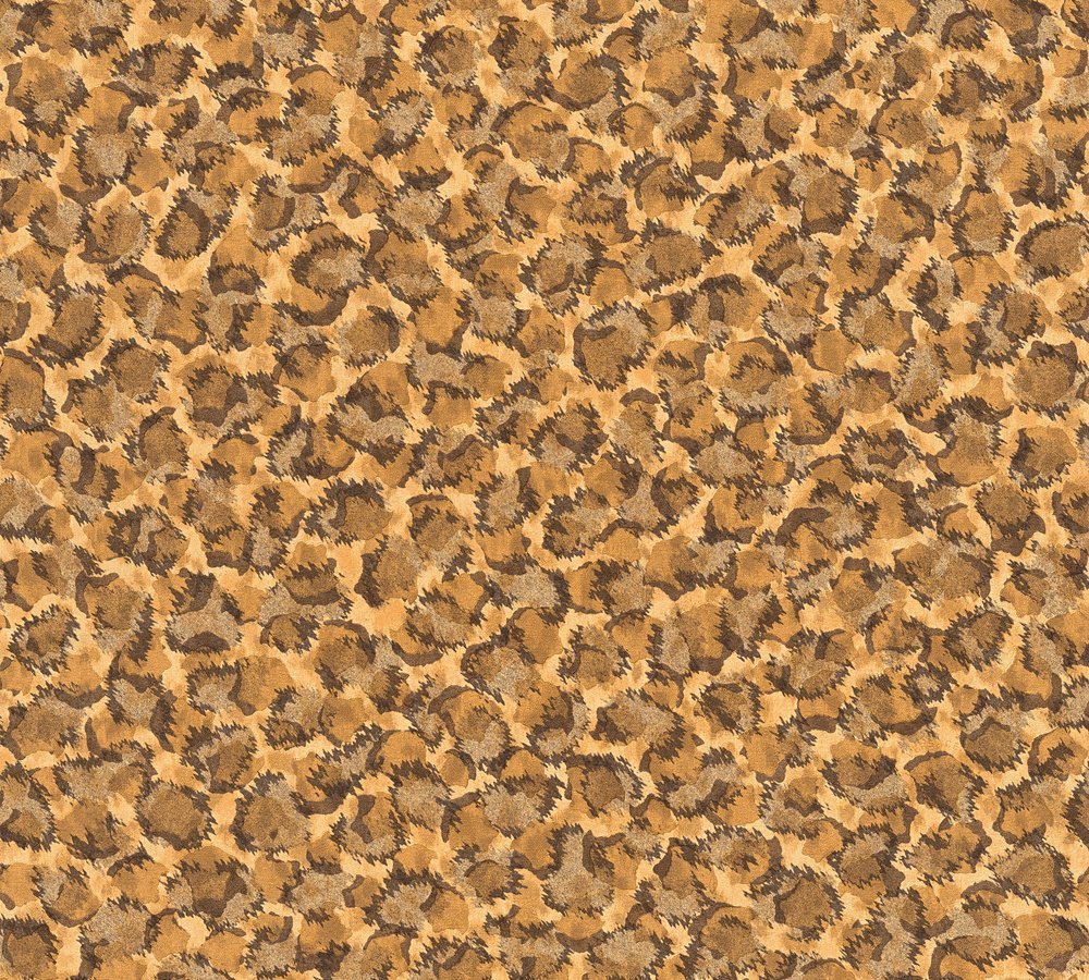 Leopard Print Wallpaper Versace 3 Non-Woven Wallpaper 10.05 m x 0.70 m Brown Orange Bronze Made in Germany 349023 34902-3