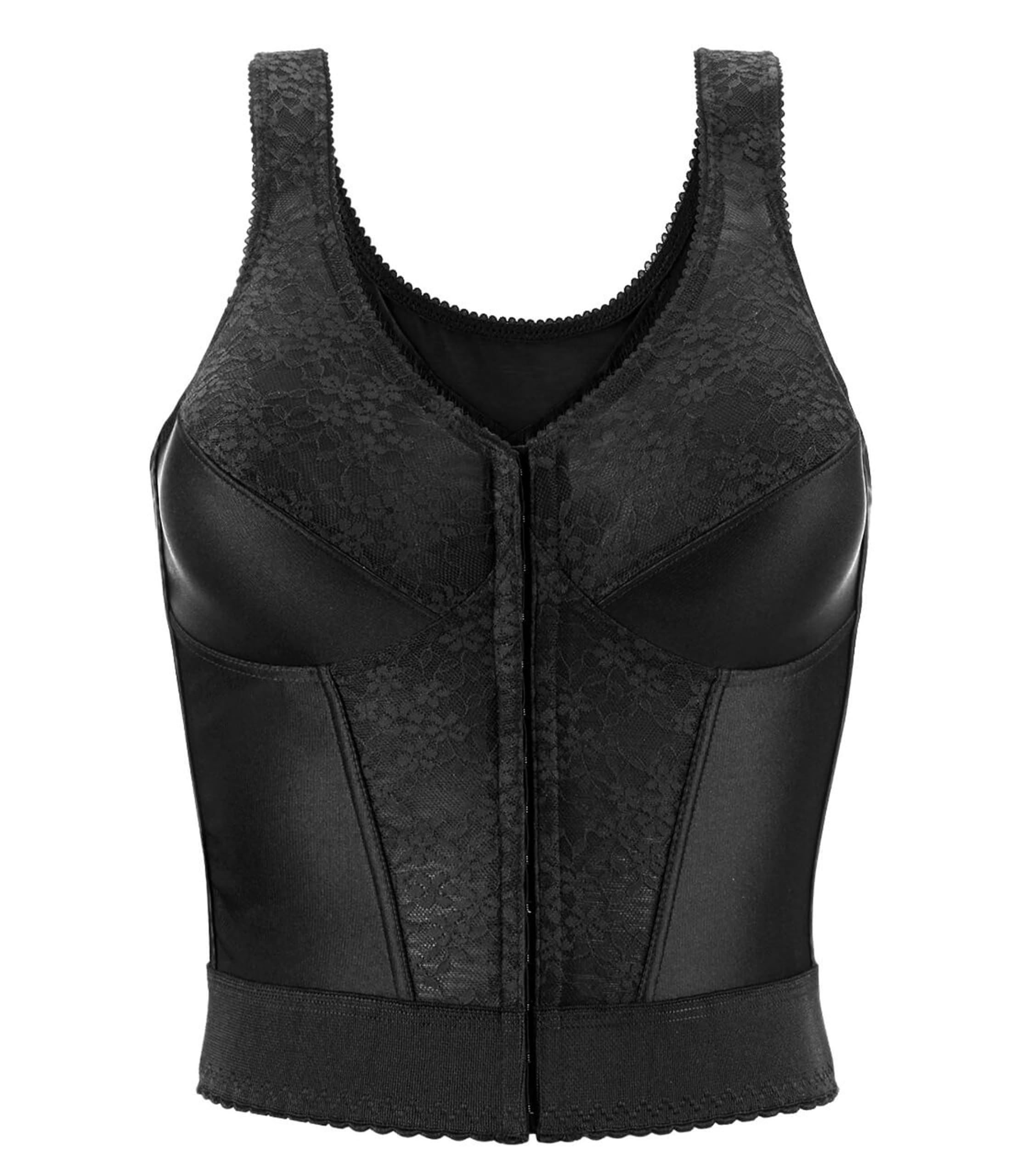 Exquisite Form 5107565 Fully Slimming Wireless Back & Posture Support Longline Bra with Front Closure & Lace