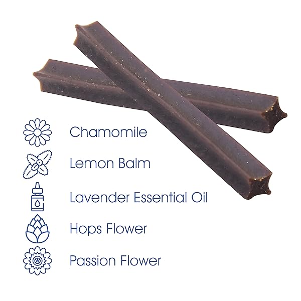 GET NAKED CALMING DENTAL STICKS FOR DOGS – GRAIN-FREE CHICKEN FLAVOR, ANXIETY RELIEF WITH CHAMOMILE, PASSION FLOWER, NO CBD, TARTAR CONTROL, GLUTEN-FREE – SMALL STICKS 6.2 OZ BAG