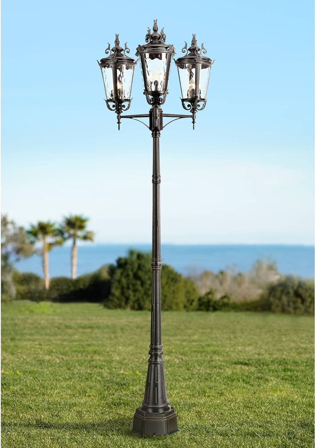 Casa Marseille Traditional Outdoor Post Light Textured Black 100