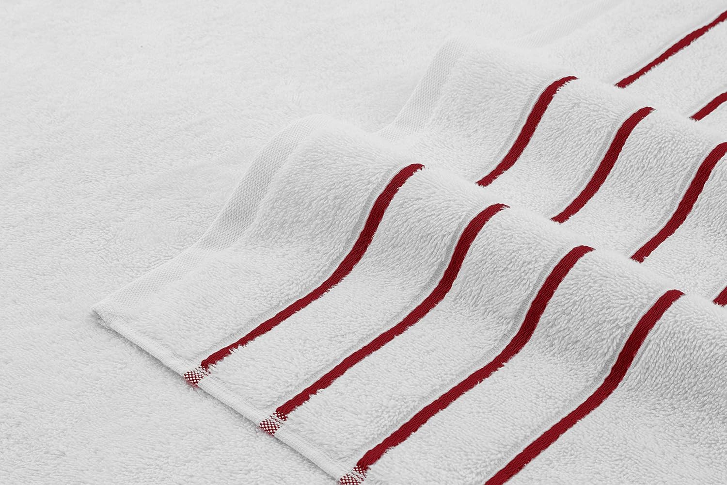 Dorlion Towels, 6 Piece Striped Towel Set, 100% Turkish Cotton Plush, High Absorbent, Super Soft, Quick Dry Turkish Towel Set for Bathroom, Burgundy Red: Kitchen & Dining