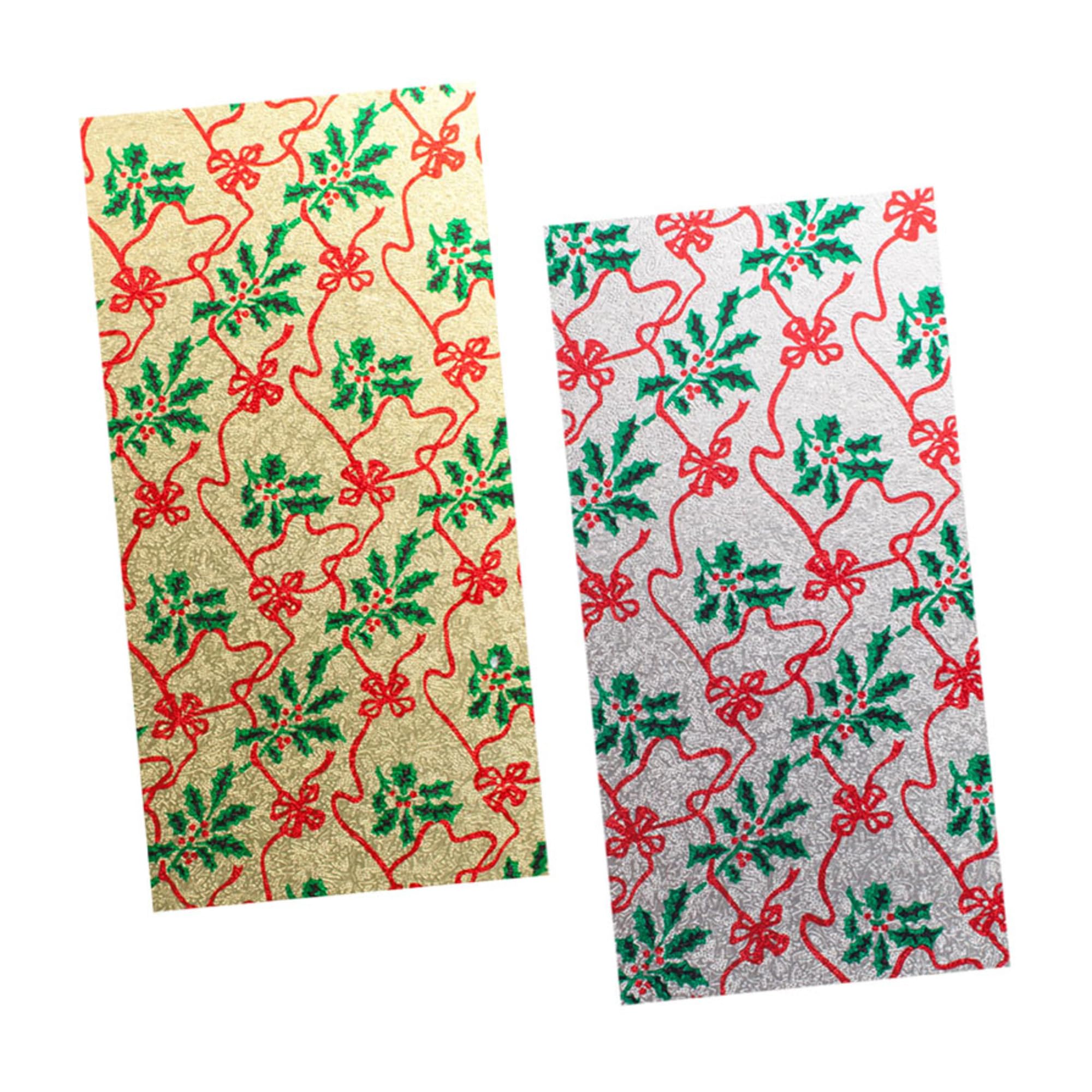 Culpitt Christmas Cake Boards | 9" x 4" Gold & Silver Oblong Cake Cards, 1.7mm Thin Card Plates For Presenting & Displaying Festive Bakes, Yule Logs, and Desserts - 25 Pack