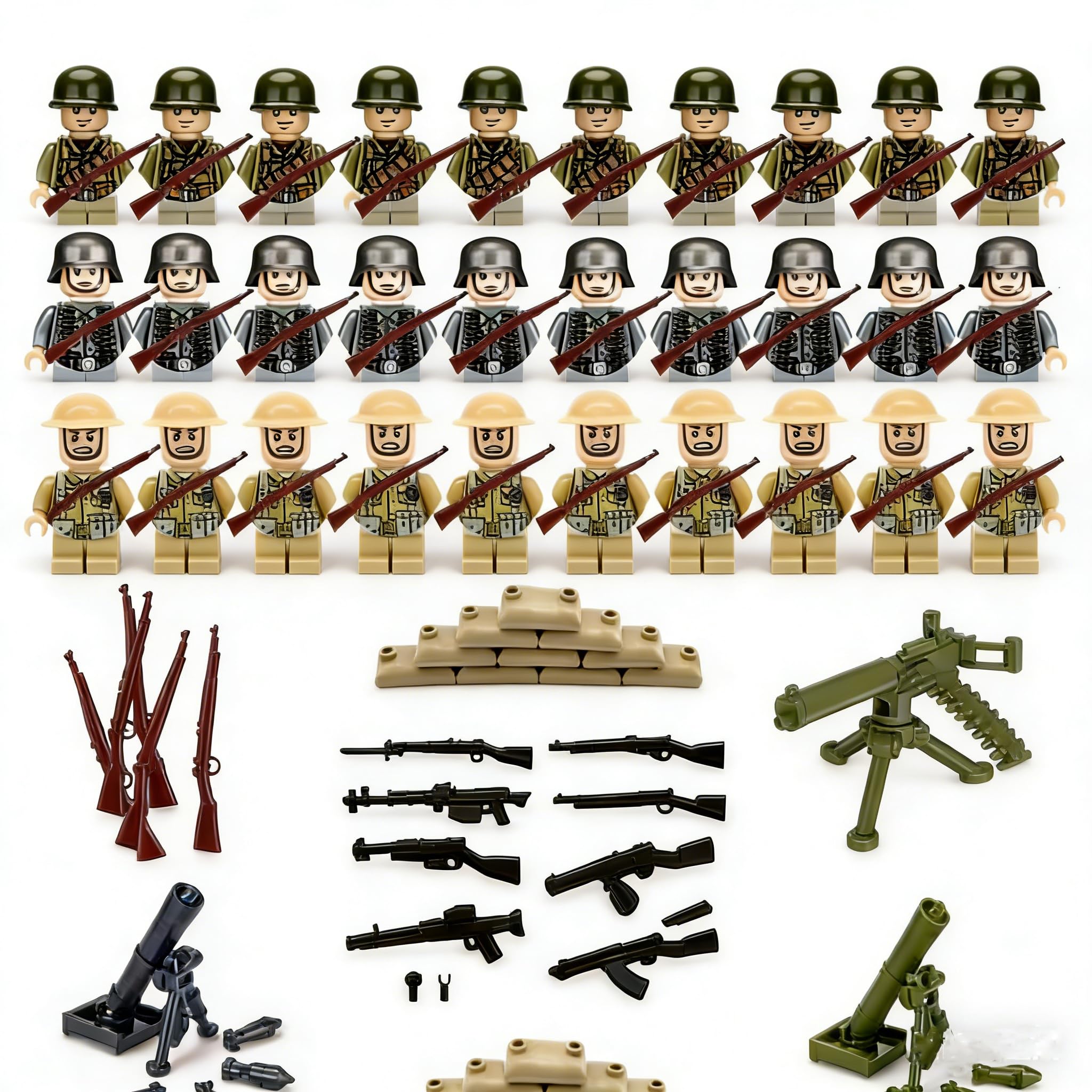 KAOVCXR Toy Soldiers Army Toys Set, 91 Pcs Military Figures for Kids, Army Men for War Games and Educational Play, Durable Plastic Soldiers for Strategy Games and Collections