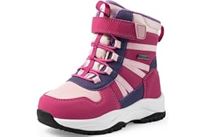 Harvest Land Kids Winter Boots Waterproof Girls Boys Snow Hiking Outdoor Boots Anti Collision Anti-Skid Mid Ankle Adventure Trekking Shoes