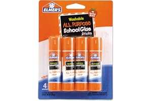 Elmer's Washable All-Purpose School Glue Stick, .24 oz, 4 Pack (E542)