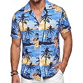 Giggling Getup Hawaiian Shirt for Men Casual Summer Beach Shirts Short Sleeve Button Down