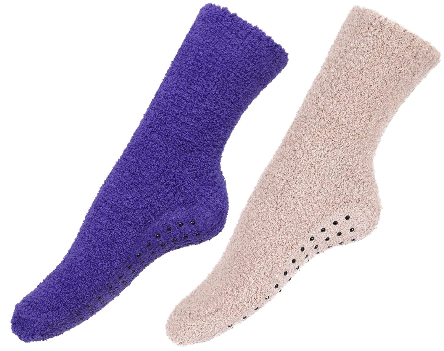 2,4,6 Pack Burklett Adult Indoors AntiSkid Winter Slipper Socks Socks