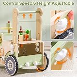 ROBURD Farm Themed Baby Walker Wooden Toddler Push Toy with Adjustable Height view 4