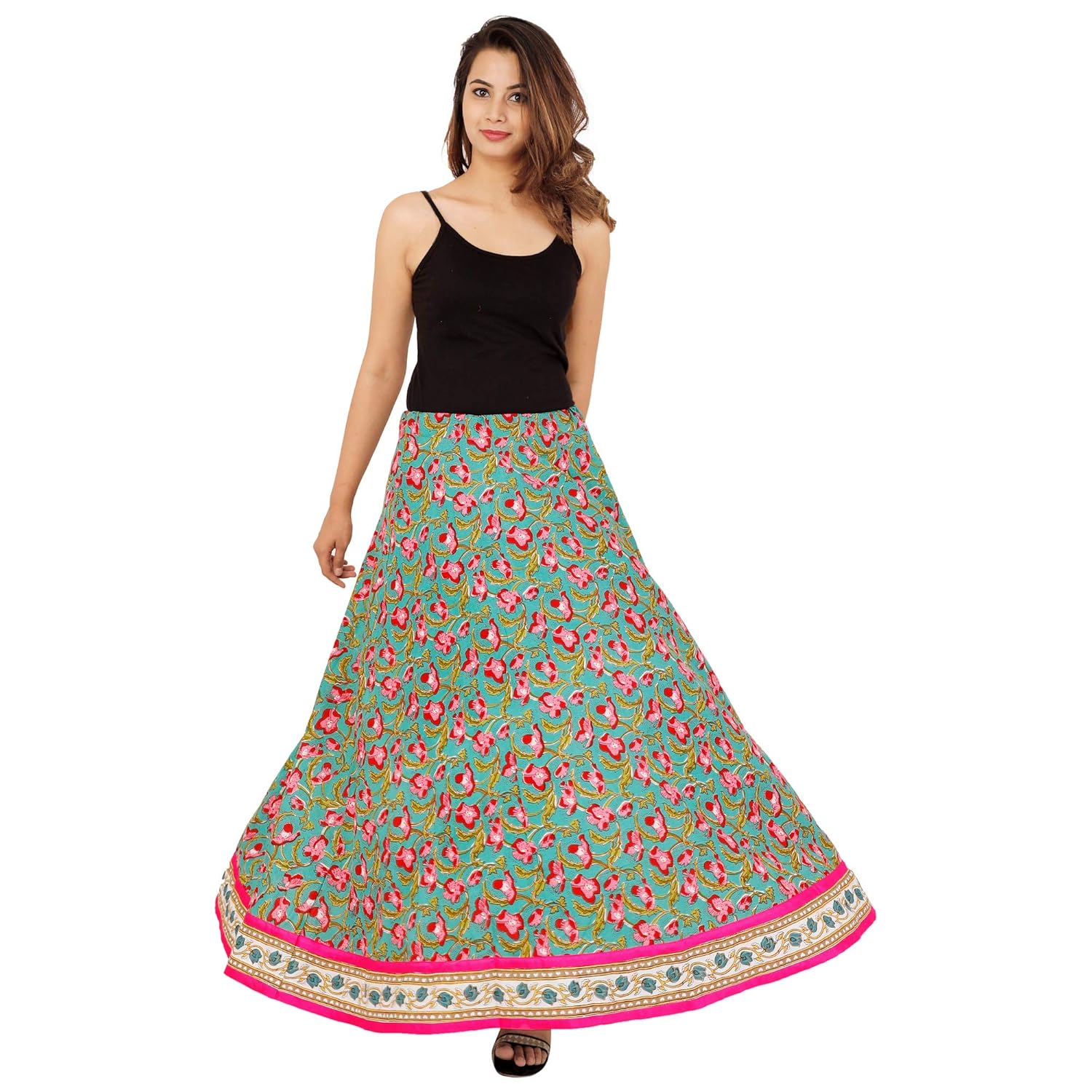 fab star women's cotton print skirt