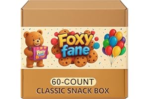 Foxy Fane 60 count Ultimate Holiday Gift Snack Box - Care Package with Assortment of Chips, Cookies, Candy, Crackers & other Snacks - Bulk Bundle of Delicious Treats (60 Snacks - Assorted Pack)