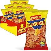 Diana Nachos Cheese Corn Tortilla Chips, 3.52 Oz Bags, Pack of 8 | Crispy corn tortilla chips with nacho cheese seasoning in eight bags for lunches, parties, or everyday snacking