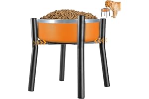 PROERR Lifted Dog Bowl Stand - Without Bowls, Single Raise Pet Food Table Adjustable Wide 7-11", Tall 12" - Bowl Stand Size Optional, Dog Bowls Holder Elevated for Small Medium Large Dogs Breed