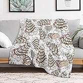 MEIKKO Soft Throw Blanket Christmas Tree Cakes Lightweight Flannel Plush Fuzzy Blankets for Women Teens 50X60 in