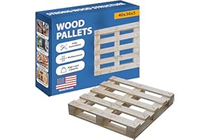 Greaton, Heavy-Duty 4-Way Entry Wooden Pallet – 40x36x5”, Industrial-Grade Hardwood Shipping Pallet, Durable, Reusable, Stackable, Easy to Handle, Commercial Use as a Floor-Pallet, 1 Pack