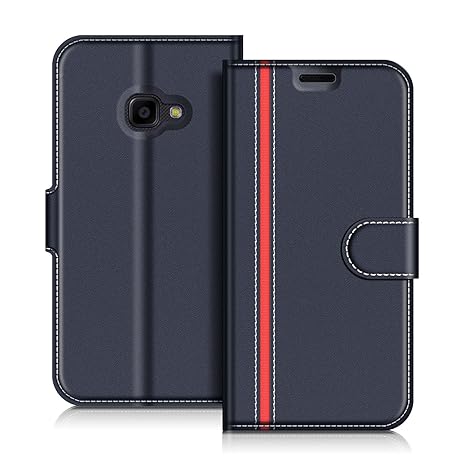 COODIO Samsung Galaxy Xcover 4 Hülle Leder Lederhülle Ledertasche Wallet Handyhülle Tasche Schutzhülle mit Magnetverschluss/K
