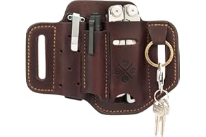 1791 EDC Multitool Sheath, Leather EDC Organizer, Belt Pouch Fits Multitool, Knife, Pen, Keys - Compatible with Heavy Duty Leatherman, Gerber and SOG