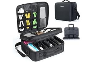 Luxtude Electronic Organizer Travel Case Large, Double Layer Tech Carrying Case, Home Electronics Bag Fits for iPad (Up to 12.9 in)