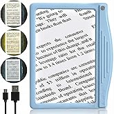 MagniPros 5X Rechargeable LED Page Magnifier with 3 Color Light Modes-Blue | Large Viewing Area | Fully Dimmable | Large Easy-Use Button | Battery Indicator | Full Page Magnifying Glass for Seniors