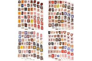 504 Pcs 12 Sheets Letter Stickers for Scrapbooking Cute Vintage Self Adhesive Decals for Diary DIY Art Laptop BottlesJournali