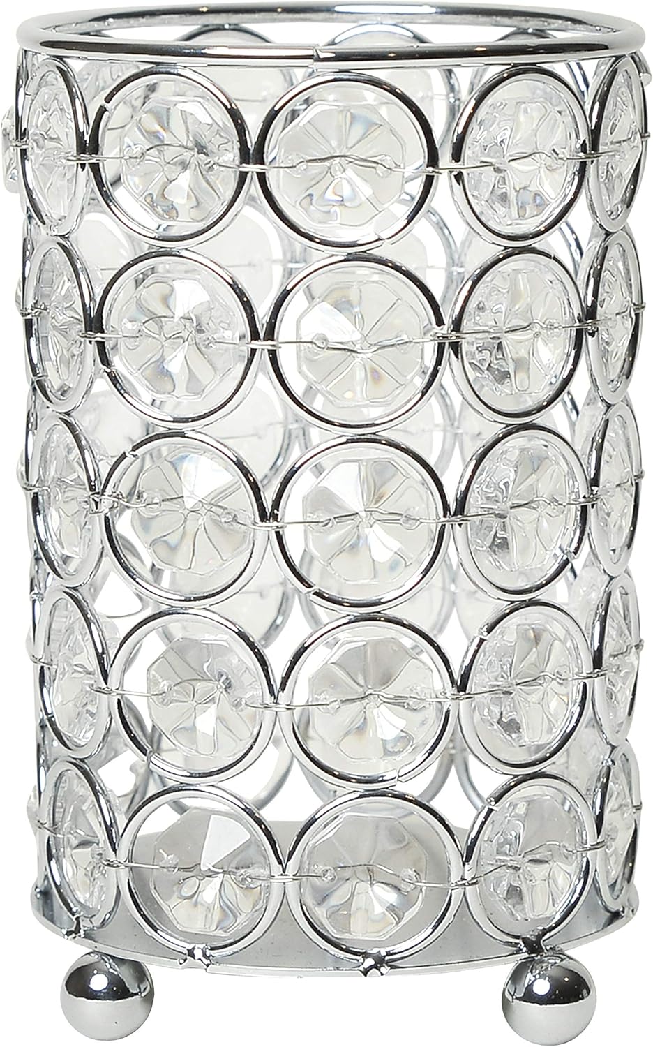 YarStore Crystal and Chrome 5 Inch Candle Holder Home