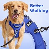 Funfox Dog Harness Small No Pull With Front Back Clip Reflective Strips Blue S view 3