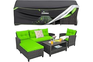 UIRWAY Patio Furniture Covers Waterproof Winter, 90" L x 65" W x 28" H Outdoor Sectional Couch Covers, 420D Heavy Duty Patio 