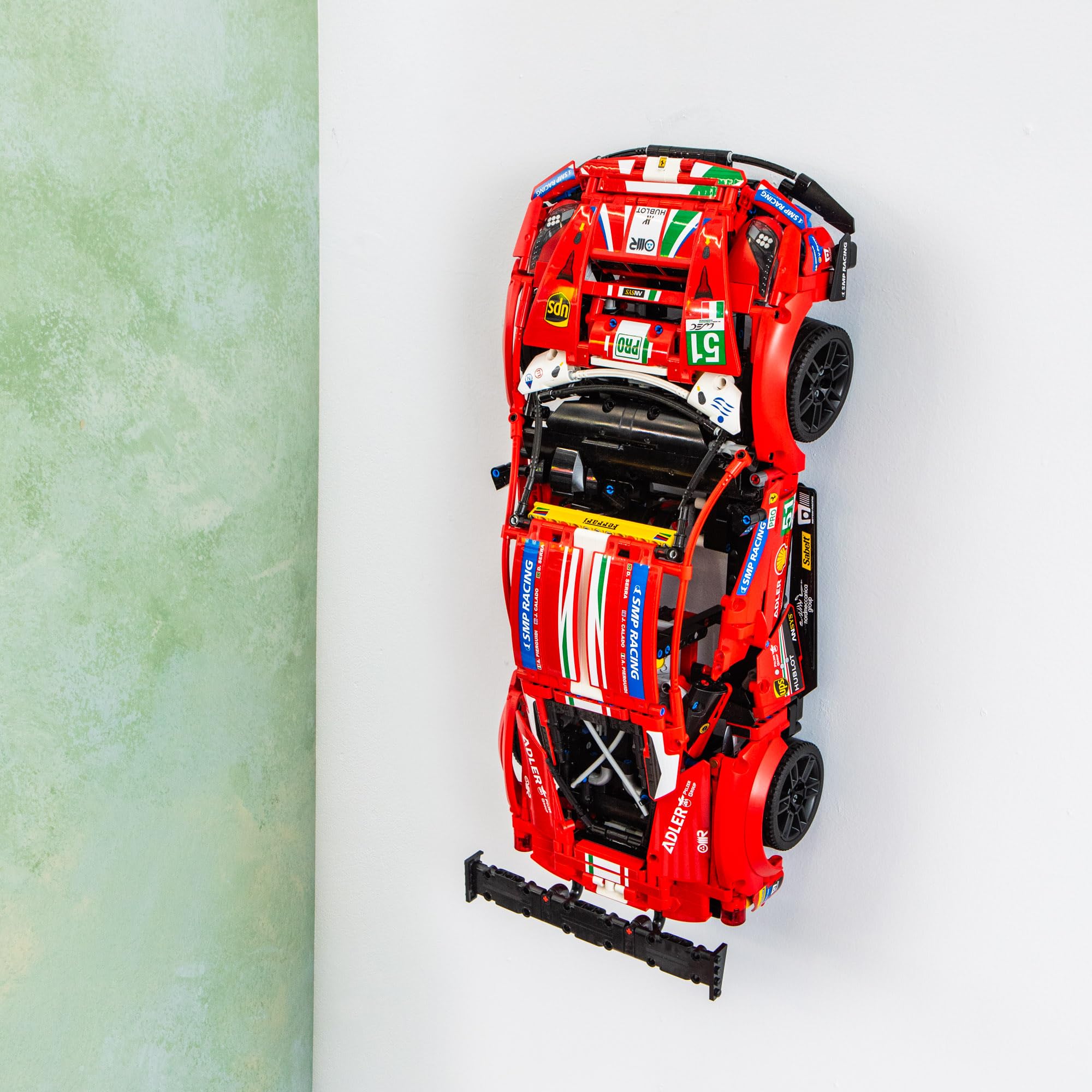 Brickify Wall Mount Bracket Compatible With Lego Technic 42125 Ferrari 488 GTE - Securely Display Your Car - Lego Set NOT Included
