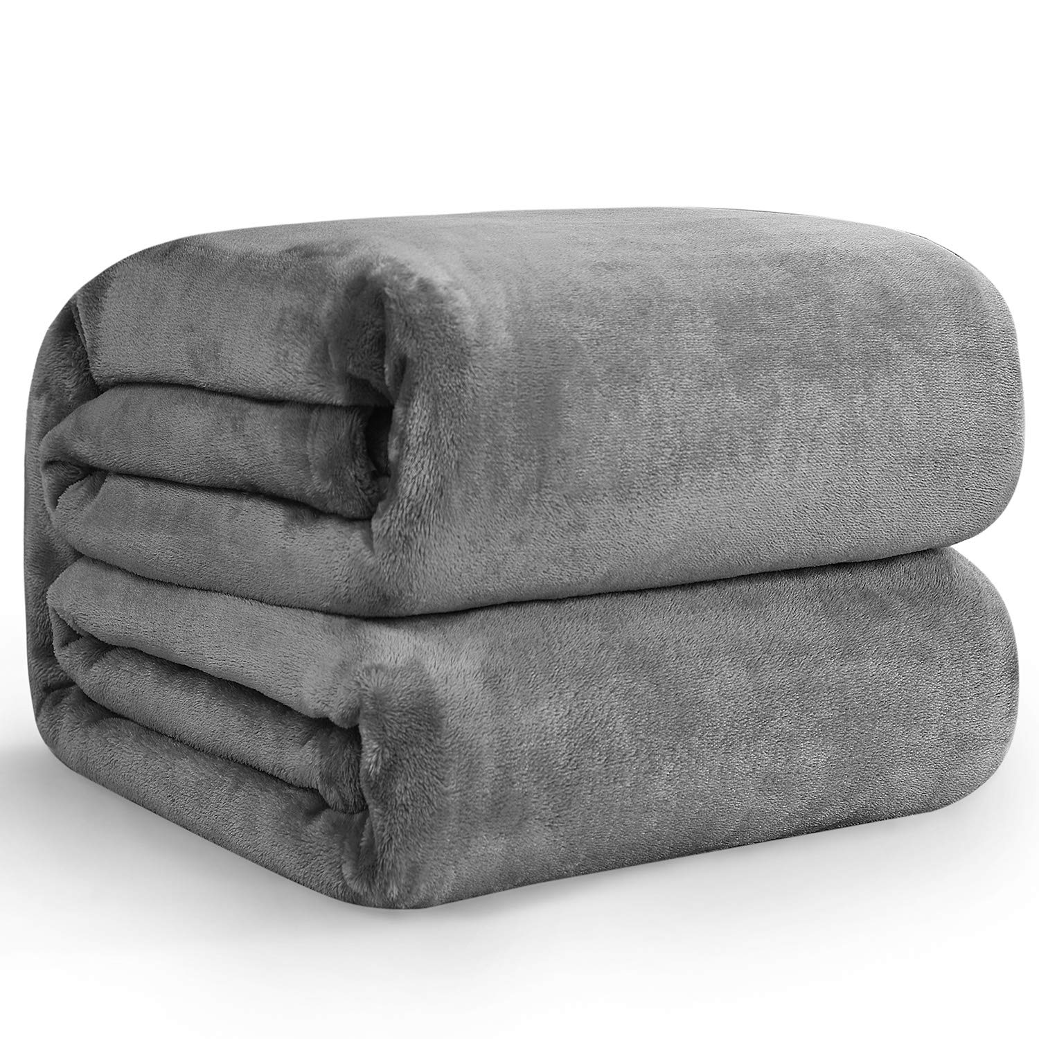 Hansleep Blanket, Microfiber, Soft, Warm, Flannel, Washable, For Air Conditioning, Lightweight, Breathable, Thin, Anti-Static, For Summer or Winter, Suitable for All Seasons, Single Size, 55.1 x 78.7 inches (140 x 200 cm), Gray
