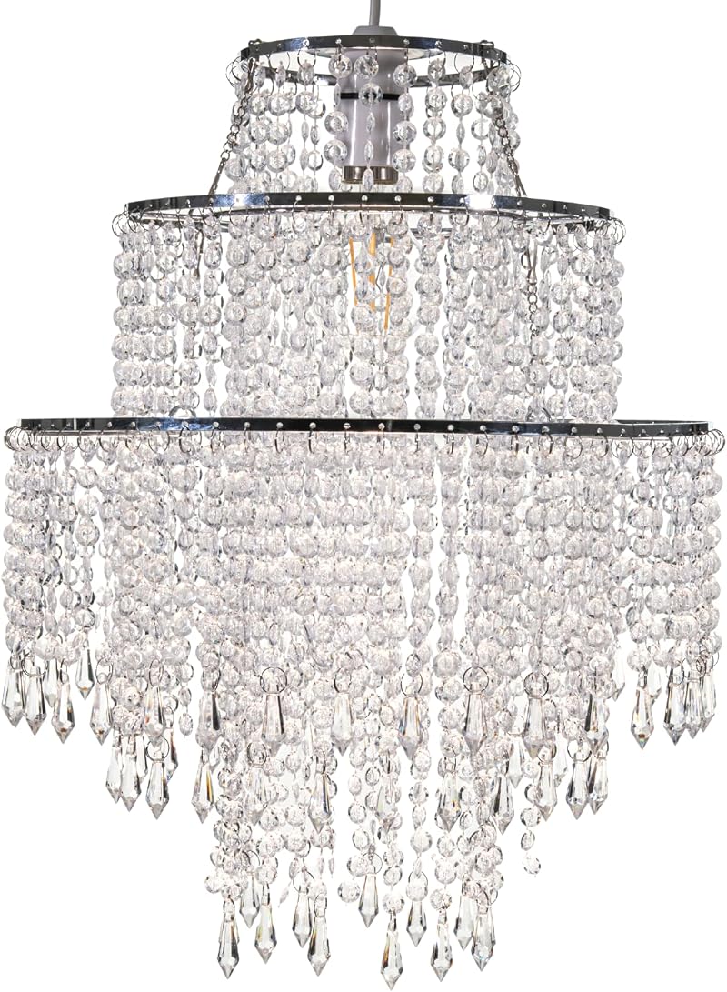 Giggi 3-Tier Clear Chandelier Light Shade 32cm Dia 42cm H