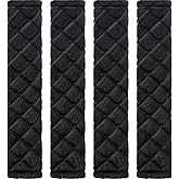 Tatuo 4 Pack Seat Belt Cover Extra Long Seat Belt Pads for Car Soft Comfort Shoulder Strap Covers Harness Pads Helps Protect Your Neck and Shoulder(10.6 Inch,Black)