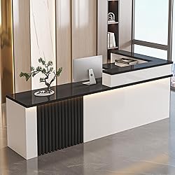 Office Reception Desk with Counter - Sturdy Front