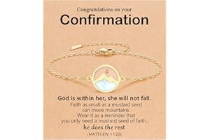 Eryuor Gold Move Mountains-Mustard Seed Bracelet Baptism Confirmation Catholic Christian Easter Gifts for Women Girls
