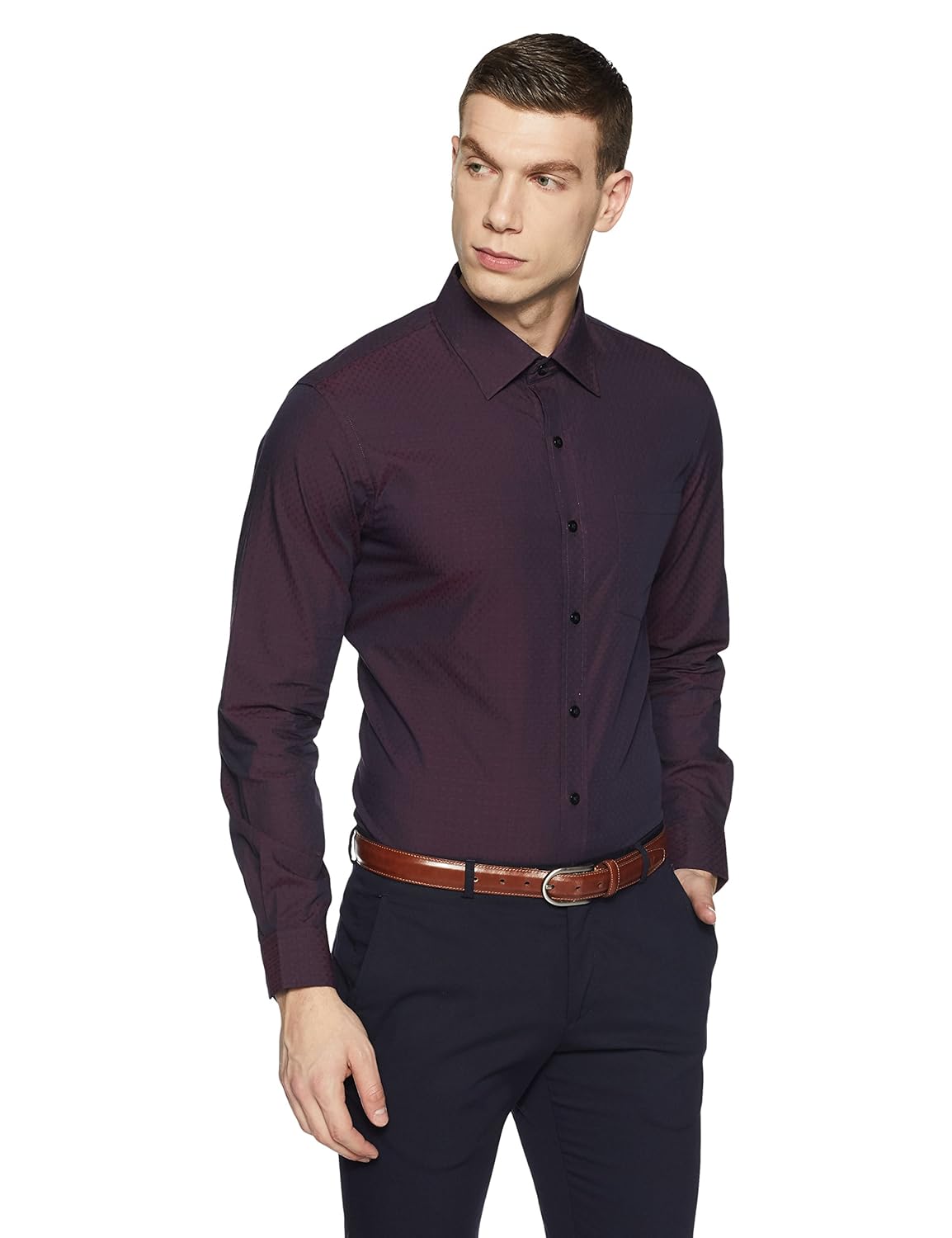 arrow men's plain slim fit formal shirt