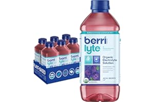 BERRILYTE Berri Lyte Electrolytes Hydration Beverages with Coconut Water, Organic & Plant Based Electrolyte, Pediatric Rehydration Drink, Acai Berry, 1 L, 6 Count