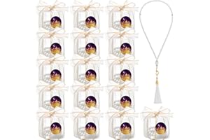 16 Sets Muslim Prayer Beads Ramadan Eid Gifts Bulk with Stickers Bows Box 99 Eid Tasbih Prayer Worry Beads Tasbeeh for Men Wo