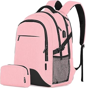 pink computer backpack