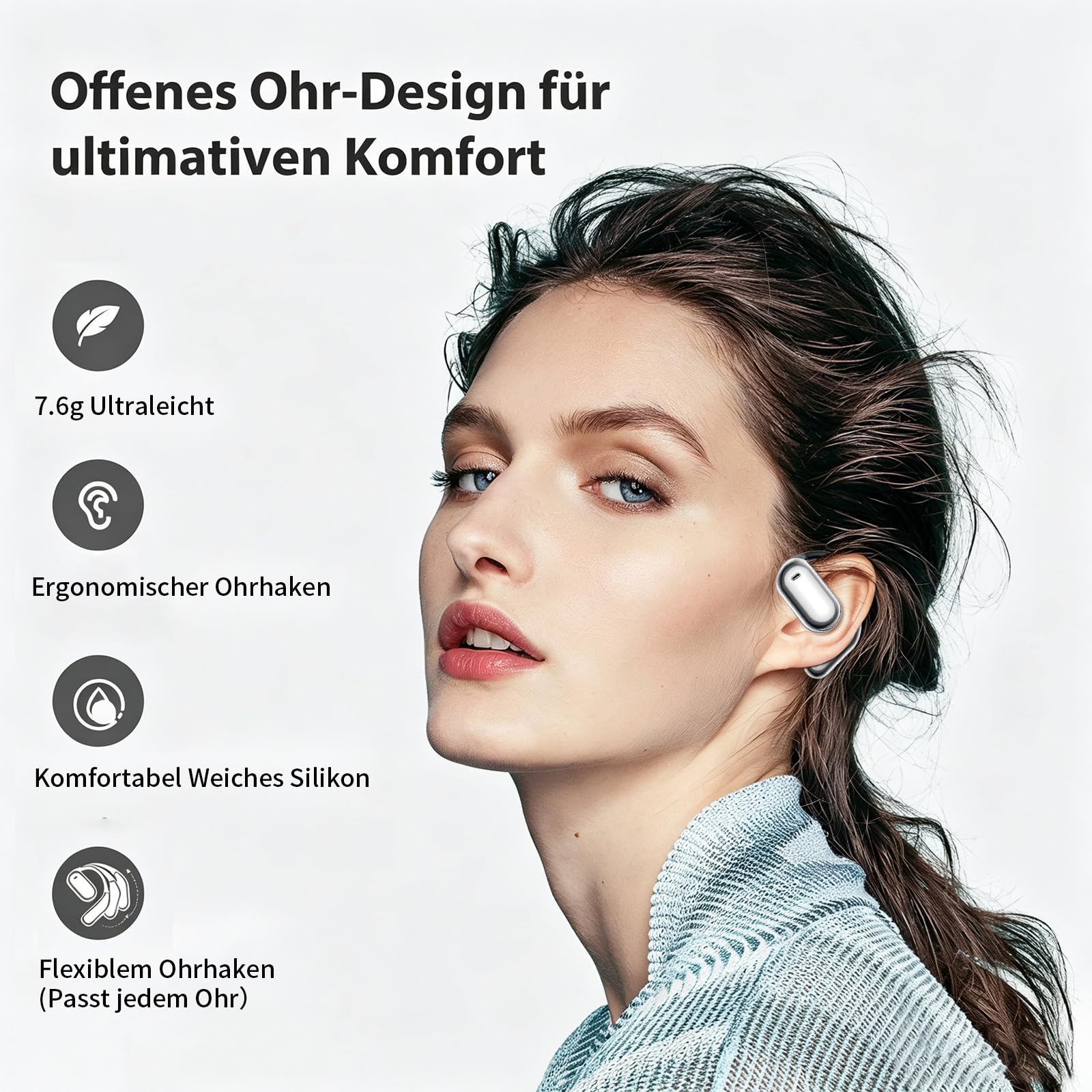 EUQQ Open Ear Kopfhörer Bluetooth 6.1 KI 50 Std Sport Kopfhörer für Laufen 2
