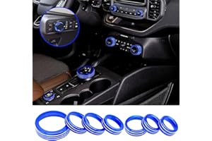 KUJOOY for Ford Bronco Sport 2021 2022 2023 2024 Air Conditioner AC Switch Knob Cover Button Trim Interior Accessories, NOT for Bronco (Blue, Bronco Sport)