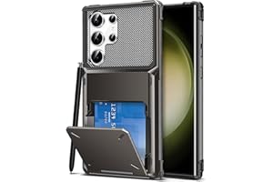 COOYA for Samsung S23 Ultra Case Wallet 5 Credit Card Holder ID Slot Flip Cover Galaxy S23 Ultra Wallet Case Back Pocket Protective Hard Rubber Bumper for Samsung Galaxy S23 Ultra 6.8 Bronze Gunmetal